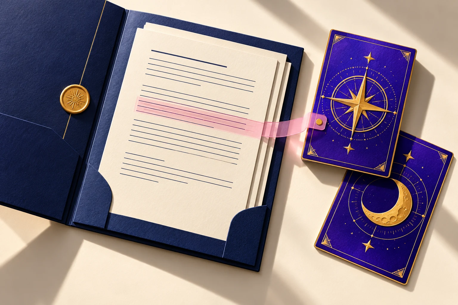 A document folio and game cards connected by a pink permission tab